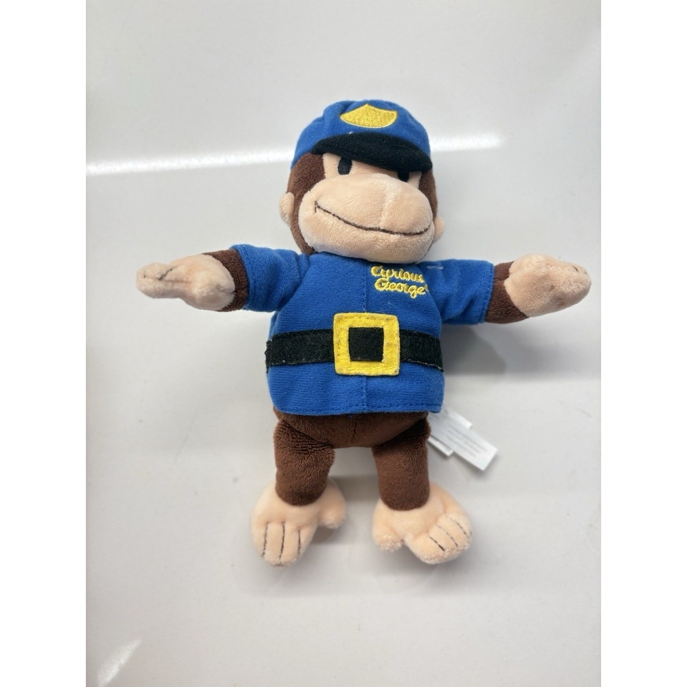 Curious George Policeman Rattle Plush 9"